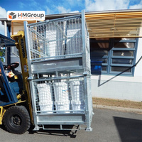 Conteneur de palette pliable et empilable en fil métallique galvanisé, robuste, pour stockage industriel personnalisé en entrepôt