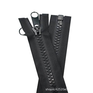 Ausheng Zipper 10 #   Fermeture éclair en résine à extrémité ouverte noire 26cm 40cm 1.2m 1.7m 2m à double tête pour tente et usage extérieur - Product Image 1