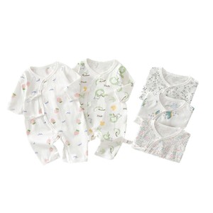 Body para Bebé Recién Nacido, Mono de Algodón Fino Unisex para Verano con Diseño de Cierre Diagonal y Lazos Delanteros - Product Image 5