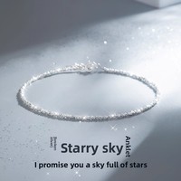 Chaîne de cheville géométrique en argent sterling S925 pour femme, motif Gypsophile, nouvelle collection, design tendance, sexy, accessoire de luxe de niche