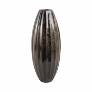 Vase en céramique côtelée, forme courbée, finition mate, vase à fleurs moderne pour la décoration du salon, chambre à coucher - Product Image 1
