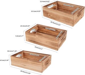 Đa chức năng hình chữ nhật thiết kế cổ điển Mộc mạc thùng gỗ với xử lý như lưu trữ bin và hộp quà tặng - Product Image 6