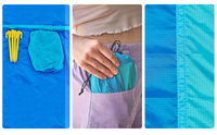 Couverture de pique-nique ultra légère 85x79 pouces en nylon imperméable avec pochette, pliable, anti-sable, type matelas, lavable, portable pour la plage