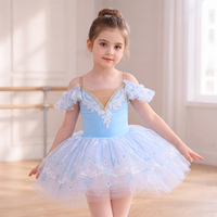 Justaucorps de ballet pour filles, robe tutu en tulle brodée de fleurs/décorations flocon de neige, robe de princesse pour tout-petits, idéale pour les cours de danse et les spectacles sur scène