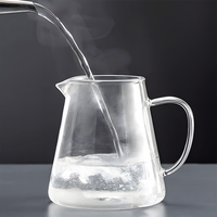 Pichet infuseur à thé aux fruits en verre borosilicate transparent à base évasée, avec couvercle en acier inoxydable, entonnoir infuseur, sans BPA, compatible cuisinière, résistant à la chaleur