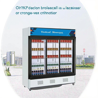 Réfrigérateur vitrine Tongmai à double température, 3 portes, refroidissement direct, dégivrage automatique, portes vitrées, 12 étagères, alimentation 220V