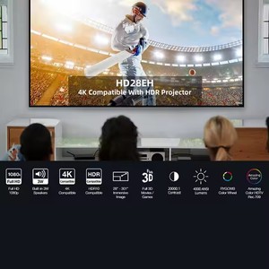 Projecteur Optoma HD28EH haute luminosité, résolution native 1080p, 4000 lumens ANSI, DLP, home cinéma, projecteur HDR10, Full 3D, projecteur de jeu - Product Image 2