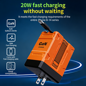 Cargador de Pared con Cable - Adaptador de Carga Rápida GaN de 20W con Cable Retráctil, Juego de Cargador de Viaje Universal - Product Image 5