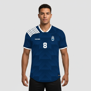 HOSTARON Online Custom Odm Sublimation Embroyided <span class=keywords><strong>Cluber</strong></span> Tamaño grande 6Xl Cómodo Completo Negro-Amarillo-Rayas Camisetas de fútbol - Product Image 1