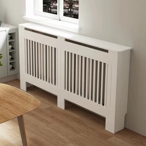 Étagère de radiateurs modernes épaissir blanc à hautes lattes verticales couvercle de <span class=keywords><strong>radiateur</strong></span> armoire en <span class=keywords><strong>bois</strong></span> - Product Image 1
