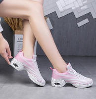 Chaussures de Jazz pour femmes baskets à lacets respirant plate-forme moderne marche chaussures de danse coussin d'air dame semelle fendue chaussures de sport