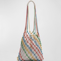 Bolsas de macramé con cordón de red hechas a mano, bolsos de cuerda personalizados, diseño de bolsa de compras de playa de verano para mujer