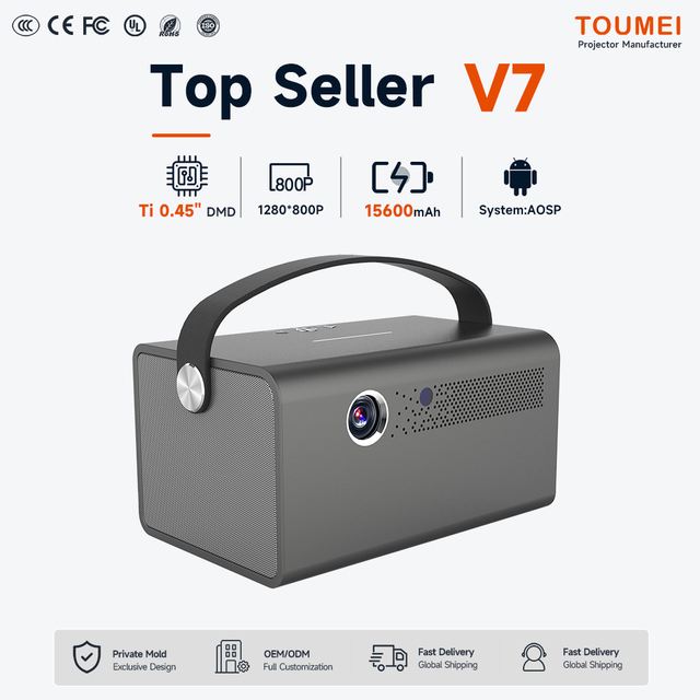 Portable Projector ODM OEM Factory 10W Energy Saving HD Outdoor Projektor Auto Keystone Android for Home Meeting