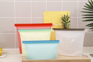Custom BPA Free Leak Proof Waterproof Silicone <b>Bags</b> Washable Reusable Silicone Storage Food Preservation Freezer <b>Bag</b> - Product Image 2