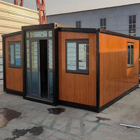 Casa Modular Prefabricada de Acero con Alas Móviles Expandibles para Resort en el Lago, Cabaña Temporal para Vacaciones y Glamping