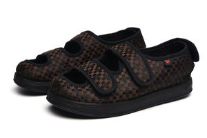 Chaussures de marche OEM/ODM pour hommes et femmes, à bout large, pour diabétiques, avec bande auto-agrippante large, chaussures décontractées pour mères - Product Image 2