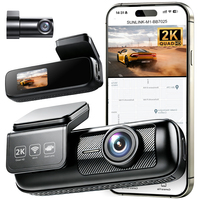 Nouvelle caméra de tableau de bord double objectif 2K HD avant et arrière 1080P, caméra de voiture avec capteur G, contrôle par application, version universelle, vision nocturne