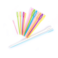 Aiguilles à coudre en plastique portables de 7,2 cm, design coloré pour les travaux manuels et l'artisanat des enfants, style simple