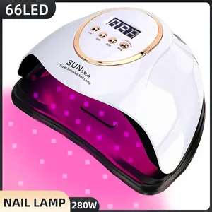หลอดไฟยูวี 280w สำหรับทำเล็บ 66LEDs เครื่องอบเล็บพร้อมตัวตั้งเวลา 4 ระดับ หลอดไฟอบเจลพร้อมเซ็นเซอร์อัจฉริยะ อุปกรณ์ทำเล็บมืออาชีพ - Product Image 1
