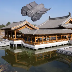 Ubin atap tanah liat Jepang untuk kuil bahan bangunan rumah teh
