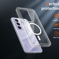 Pour Redmi 15 PC TPU 2 en 1 étui clair magnétique robuste Protection contre les chutes Anti jaunissement antichoc étui de protection transparent