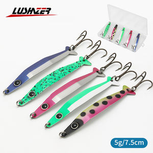 LUSHAZER 5 pièces/lot Appâts artificiels en métal pour la pêche, cuillère à pêche 5g/75mm, longue portée, appât étroit pour la pêche au black-bass, à la truite et au brochet - Product Image 6