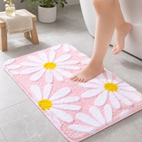 CF salle de bain tapis marguerite fleur décor antidérapant tapis de sol microfibre tapis de bain Super absorbant lavable en Machine baignoire tapis de bain
