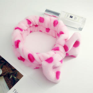 Bandeau en peluche à nœud papillon, élastique coloré à rayures, pour femmes, pour le maquillage, le lavage du visage et l'application <span class=keywords><strong>de</strong></span> masque facial - Product Image 6