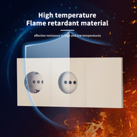 Interruptores y Enchufes de Pared WESA Ultrafinos con Botón Pulsador de 1/2/3 Vías, Enchufe Europeo de 1/2 Vía, Combinación Libre, Diseño Moderno de Lujo