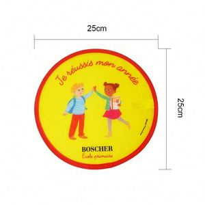 Ventilateur pliant rond en nylon doux personnalisé avec logo, idéal pour les enfants - Vente chaude - Product Image 3