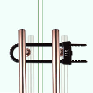 Serrure à combinaison pour porte en verre Qingshang en forme de U à double ouverture, anti-coupure, antivol, avec cadenas à longue portée - Product Image 2