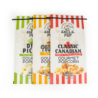 Emballage alimentaire en PET pour pop-corn, chips de pommes de terre, café, avec impression en héliogravure, recyclable, refermable, à soufflets latéraux et fond plat, type Doypack