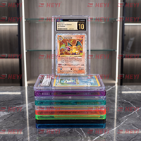 Plaque de protection transparente pour cartes gradées avec dégradé de couleurs et paillettes, en TPU 35pt, protection antichoc pour slab CGC avec panneau arrière