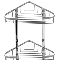 Étagère de douche triangulaire moderne à 2 niveaux en fil métallique, panier de rangement mural d'angle pour salle de bain, idéal pour l'hôtellerie
