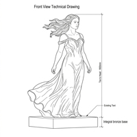 Sculpture de femme réaliste en bronze OEM ODM, taille réelle, statue de dame en bronze soufflée par le vent pour centre commercial, galerie d'art, complexe hôtelier