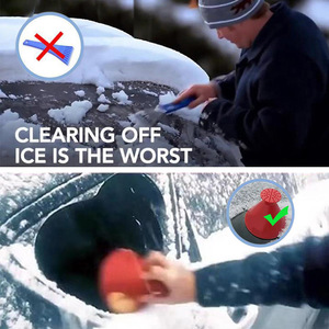 Chongteng Multi-functional Car Snow Remover Funnel-shaped Ice Scraper For Winter Vehicle Use Red ABS Material - Product Image 2