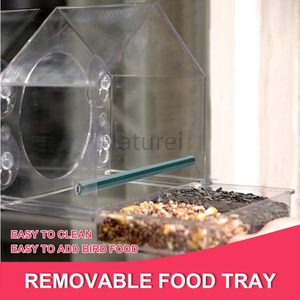 Rõ ràng Acrylic cửa sổ chim trung chuyển bên ngoài cửa sổ gắn kết trong suốt Nhà chim hoang dã với cốc hút mạnh mẽ - Product Image 3