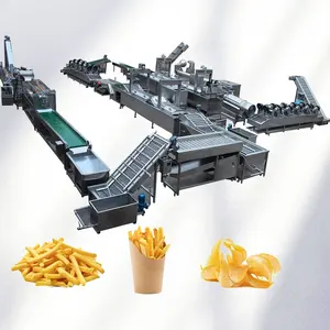 Automatic Lays Potato Chips Production Line High Quality Factory Frying Equipment Fresh Frozen French Fries Making Machine Fully