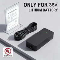 Chargeur de vélo électrique 42V 2A certifié CE/FCC pour Prophete Mifa Keola Van Dijck QWIC Popal, batterie lithium 36V, prise DC5521 5.5*2.1mm