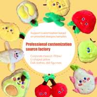 Porte-clés personnalisé en peluche super douce, motifs animaux, cerise, durian, fraise, mini jouets en peluche de dessin animé, jouet alimentaire, ornement à suspendre au sac