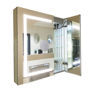 Armoire <span class=keywords><strong>de</strong></span> <span class=keywords><strong>salle</strong></span> <span class=keywords><strong>de</strong></span> <span class=keywords><strong>bain</strong></span> <span class=keywords><strong>de</strong></span> luxe, armoire à <span class=keywords><strong>pharmacie</strong></span> murale en aluminium, rétroéclairée, éclairée par LED, <span class=keywords><strong>miroir</strong></span> éclairé, armoire à <span class=keywords><strong>pharmacie</strong></span> - Product Image 2