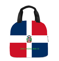 Sac à lunch isotherme avec drapeau de la Dominique, parfait pour les enfants, la maternelle, l'école, le travail, les voyages, les pique-niques, facile à transporter, unisexe