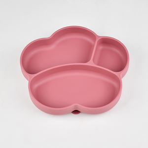 Assiette en silicone de qualité alimentaire pour bébé, plateau divisé à ventouse, antidérapant, pour l'alimentation des tout-petits, écologique, sans BPA - Product Image 1
