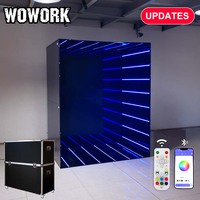 WOWORK Tunnel néon RVB en gros, cabine photo avec contrôle Bluetooth via télécommande/application pour toile de fond d'événements et fêtes
