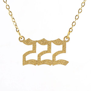 สร้อยคอเลข 222 สแตนเลส 316L ชุบทอง 14k 18k PVD สำหรับผู้หญิง ขายส่ง - Product Image 6