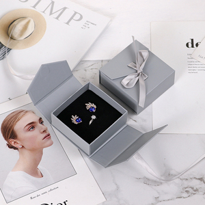 Wholesale Foldable Jewelry Packaging Box Magnetic Cardboard Paper Earring Ring Storage <b>Book</b> Shape Jewelry Gift <b>Boxes</b> With Ribbon - Product Image 2