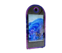 Miroir Magique Professionnel 65 Pouces avec Impression Instantanée, Cabine Photo Portable à Cadre Métallique pour Fêtes, Mariages et Événements