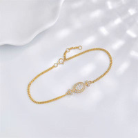 Bracciale Tennis da Donna di Design in Oro Giallo 18K con Diamanti Coltivati in Laboratorio, Taglio Ovale a Quattro Griffe, Regolabile, Gioielleria Fine, Stile Radioso e alla Moda