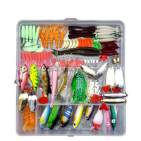 Guosong 106 pièces cuillère Spinner leurre combo méné ver souple leurre crevettes appât couteau pêche leurres ensembles