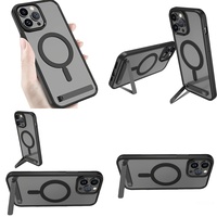 Casing Transparan Magnetik Tahan Lama dengan Penyangga untuk iPhone 15 14 13 12 Plus 11 16 Pro Max 17 Air, Grosir Barang Elektronik